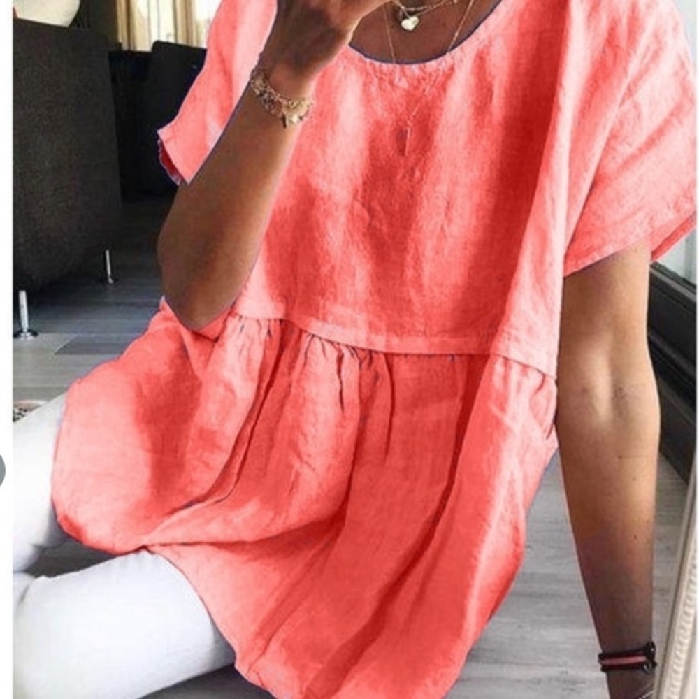 Watermelon linen top